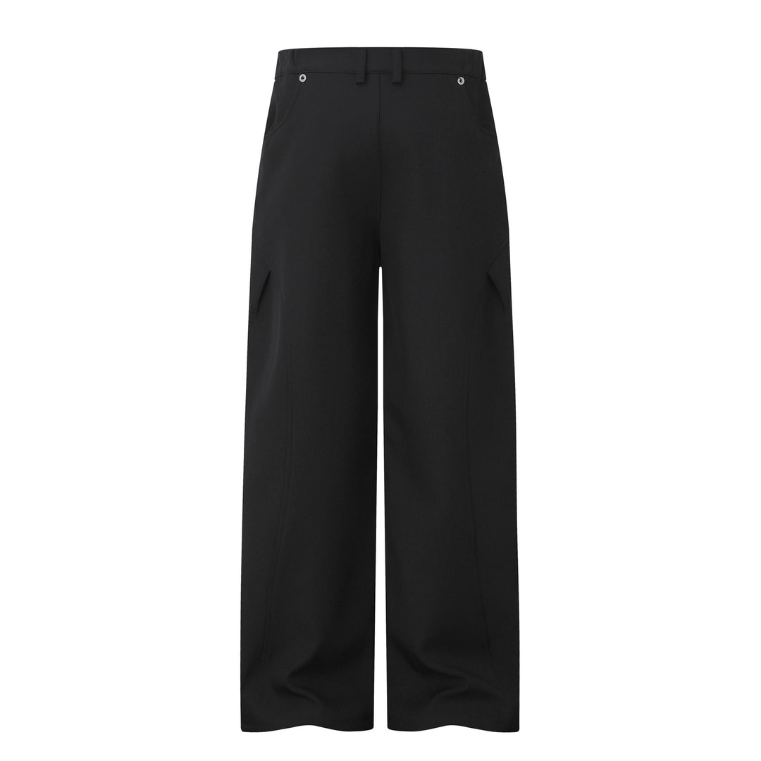 Damen Weite Bundfalten-Hose mit hohem Bund und weitem Bein Nord Taschen