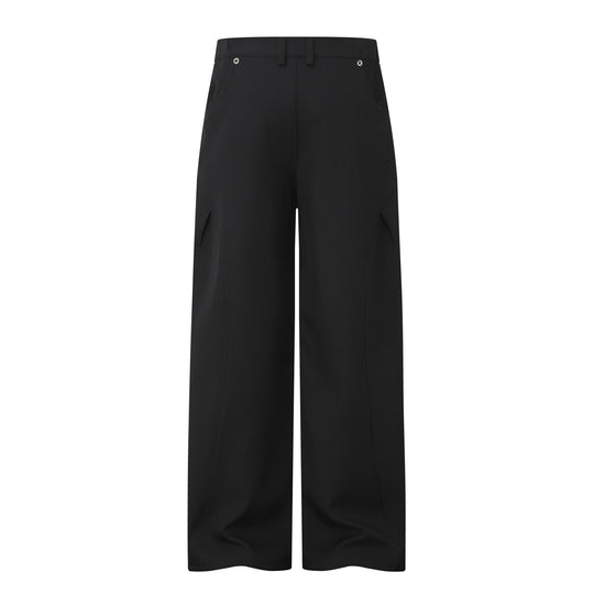 Damen Weite Bundfalten-Hose mit hohem Bund und weitem Bein Nord Taschen