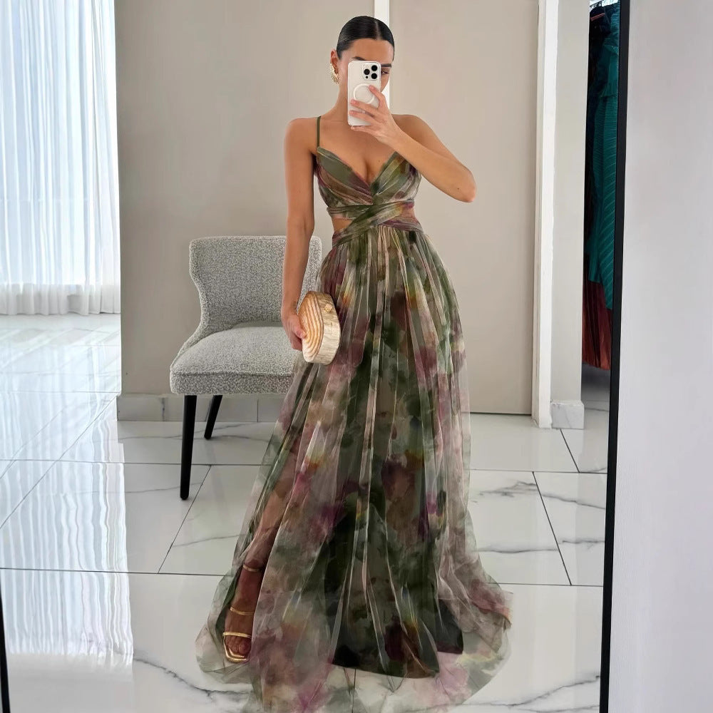 Damen Elegantes Maxikleid mit raffinierten Cut-Out-Details und fließendem Design