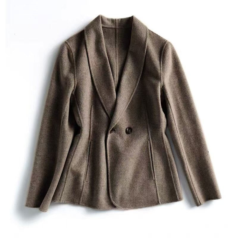 Damen Taillierter Wollmix-Blazer mit Schalkragen und figurnahen Teilungsnähten Nord Taschen