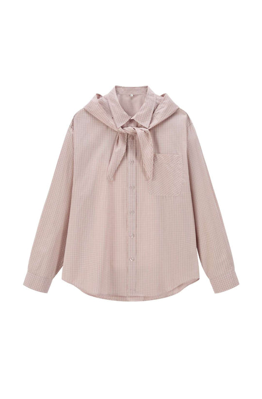 Damen Hemdbluse mit angeschlossenem Halstuch und Oversize-Schnitt Nord Taschen