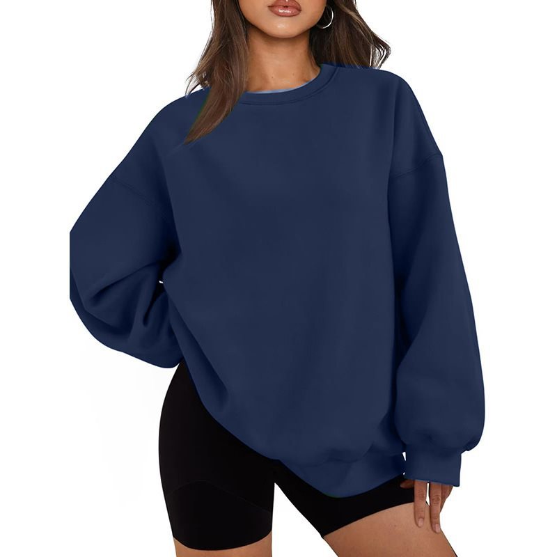 Damen Oversized Sweatshirt mit Rundhalsausschnitt, extraweichem French‑Terry und überschnittener Schulter Nord Taschen