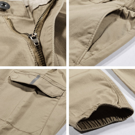 Herren Cargo-Joggerhose mit Gummbündchen, Knieeinsatz und Mehrfach-Taschen Nord Taschen