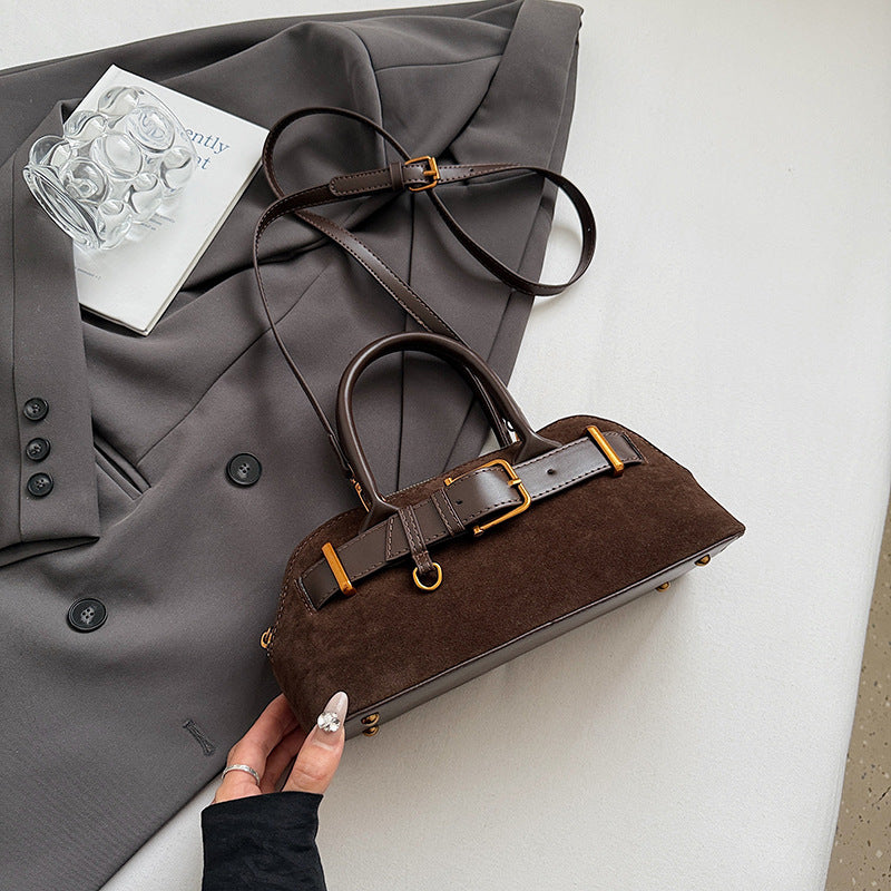 Damen elegante Satchel-Tasche mit kontrastierenden Riemen Nord Taschen