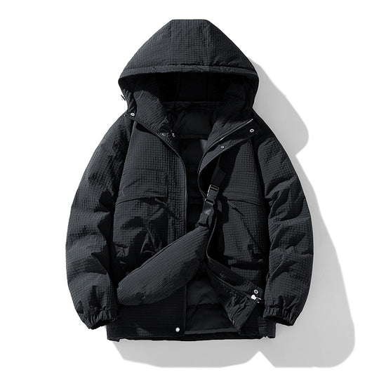 Herren Gepolsterter Ripstop-Parka mit Kapuze Oversize-Schnitt und integrierter Umhängetasche Nord Taschen