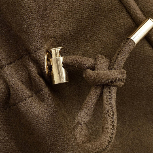 Damen Kurze Kapuzenjacke im Parka‑Look mit Tunnelzugtaillierung und Pattentaschen Nord Taschen