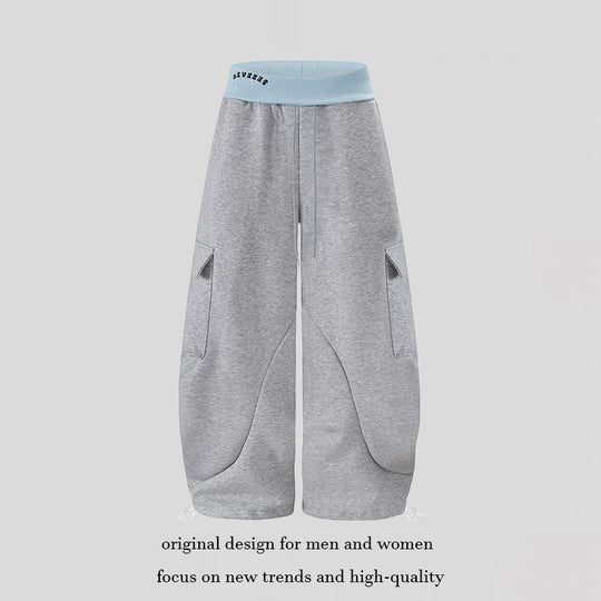 Damen Extraweite Cargo-Palazzo-Sweathose mit hohem Komfortbund und verstellbarem Saum Nord Taschen