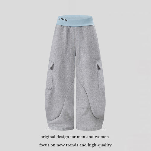 Damen Extraweite Cargo-Palazzo-Sweathose mit hohem Komfortbund und verstellbarem Saum Nord Taschen
