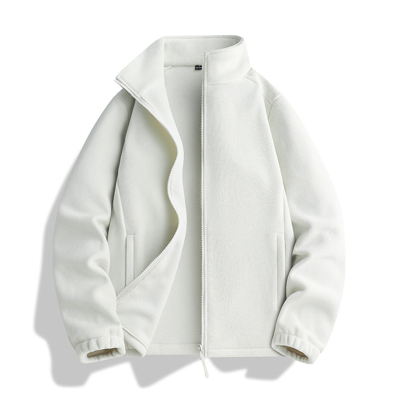 Unisex Fleecejacke mit Stehkragen, durchgehendem Reißverschluss und elastischen Bündchen Nord Taschen