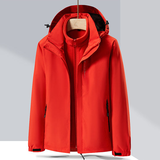 Herren zweilagige Softshell-Regenjacke mit abnehmbarem Fleece‑Innenlayer und verstellbarer Kapuze Nord Taschen