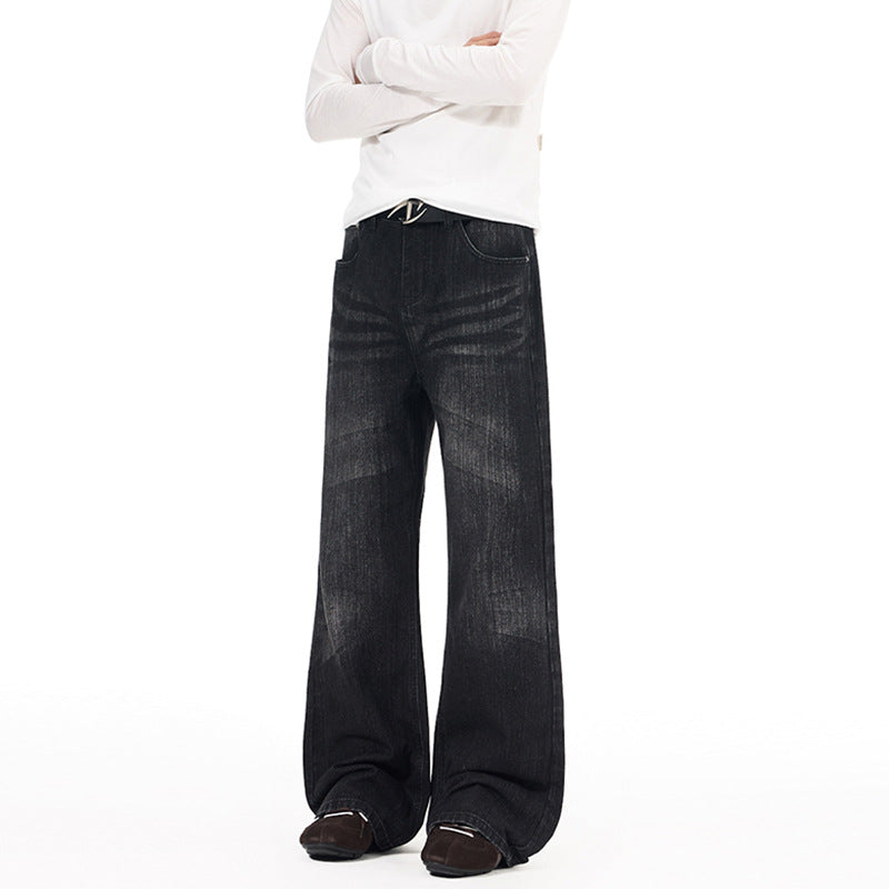 Herren Extraweit geschnittene Vintage-Baggy-Jeans mit tiefem Schritt und ausladendem Saum Nord Taschen