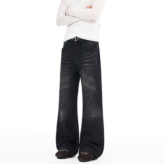 Herren Extraweit geschnittene Vintage-Baggy-Jeans mit tiefem Schritt und ausladendem Saum Nord Taschen