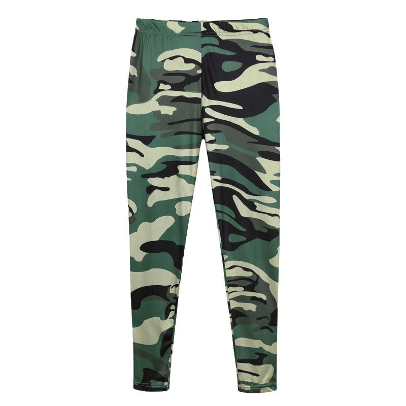 Damen Camouflage Fitness-Leggings im hochtaillierten Schnitt Nord Taschen