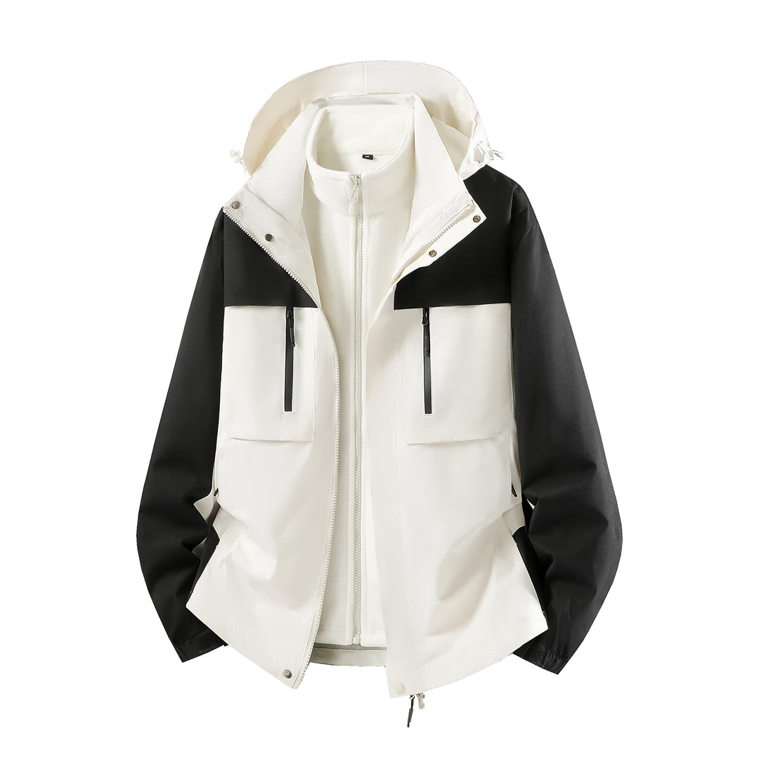 Herren Zweiteiliger Softshell-Parka mit herausnehmbarer Fleece-Innenjacke und Kapuze Nord Taschen