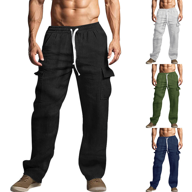Herren Cordhose im Cargo-Stil mit Kordelzug und aufgesetzten Taschen Nord Taschen
