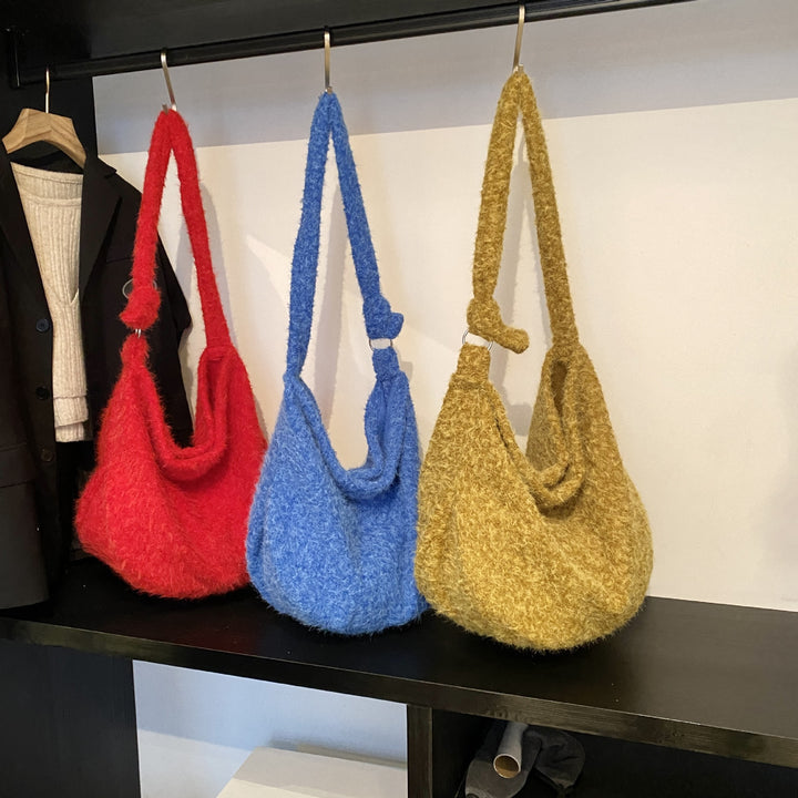 Damen modische Hobo-Tasche aus kuscheligem Material Nord Taschen