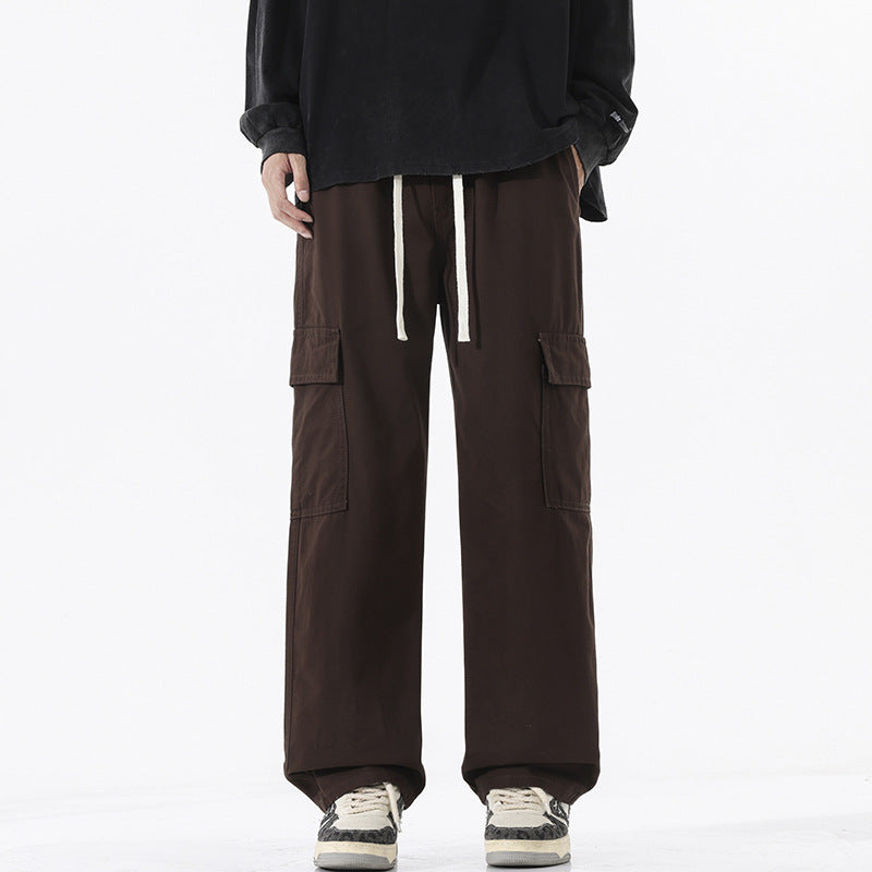 Herren Superweite Utility-Cargohose im tiefsitzenden Baggy-Cut mit Kordelzug Nord Taschen