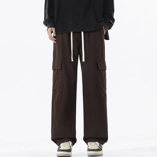 Herren Superweite Utility-Cargohose im tiefsitzenden Baggy-Cut mit Kordelzug Nord Taschen
