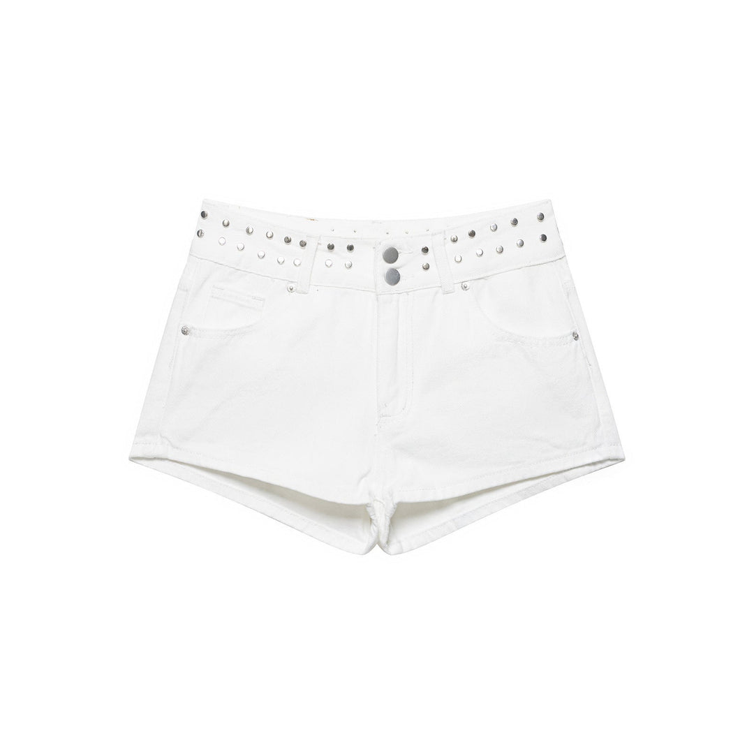 Damen stilvolle Shorts mit metallischen Details und hohem Bund Nord Taschen
