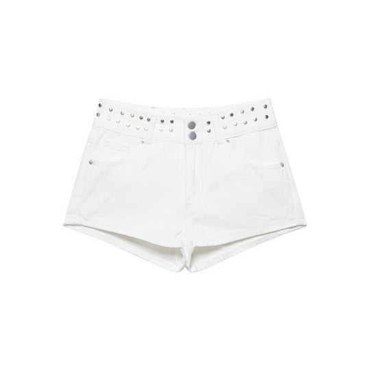 Damen stilvolle Shorts mit metallischen Details und hohem Bund Nord Taschen