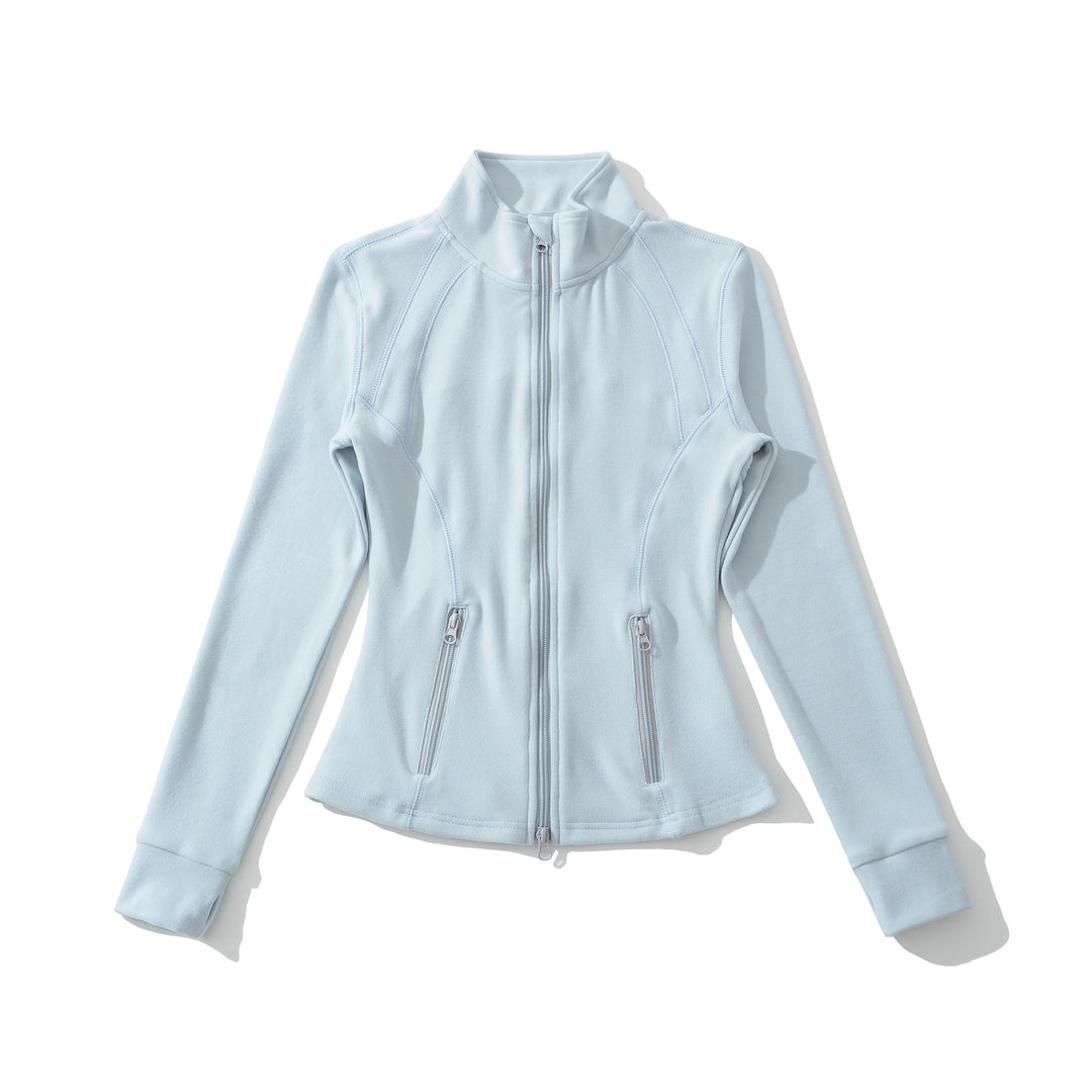 Damen Taillierte Funktions-Fleecejacke mit Stehkragen und formgebenden Teilungsnähten Nord Taschen