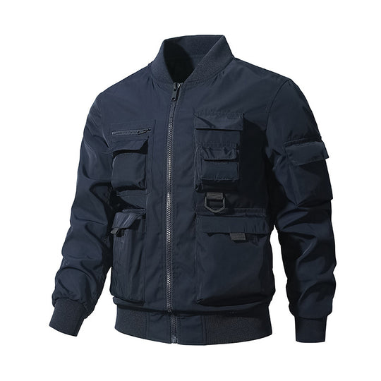 Herren Taktische Bomberjacke im Field‑Look mit modularen Außenfächern und elastischem Saum Nord Taschen