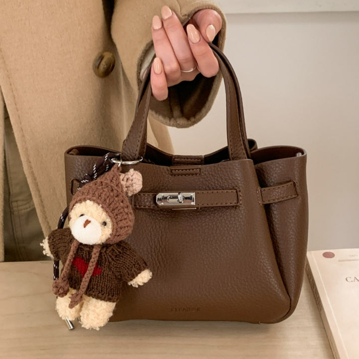 Damen Mini Handtasche mit niedlichem Plüsch-Anhänger Nord Taschen