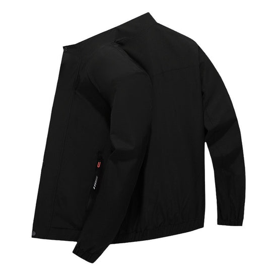 Herren Leichte atmungsaktive Windjacke mit Stehkragen, Reißverschlusstaschen und Kordelzug Saum Nord Taschen