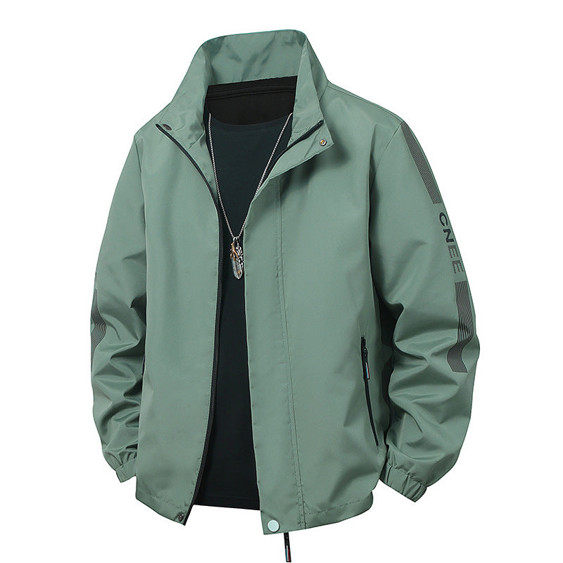 Herren Minimalistische technische Freizeitjacke mit hohem Kragen, verdecktem Reißverschluss und elastischen Bündchen Nord Taschen