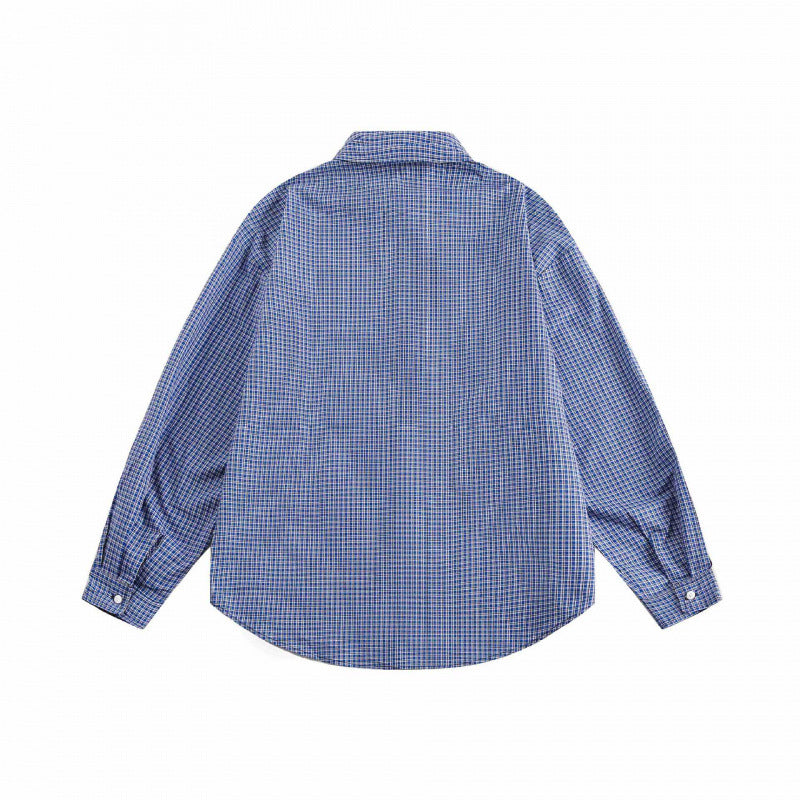 Unisex Oversize-Karohemd im Relaxed-Fit mit Button-Down-Kragen, Brusttasche und abgerundetem Saum Nord Taschen