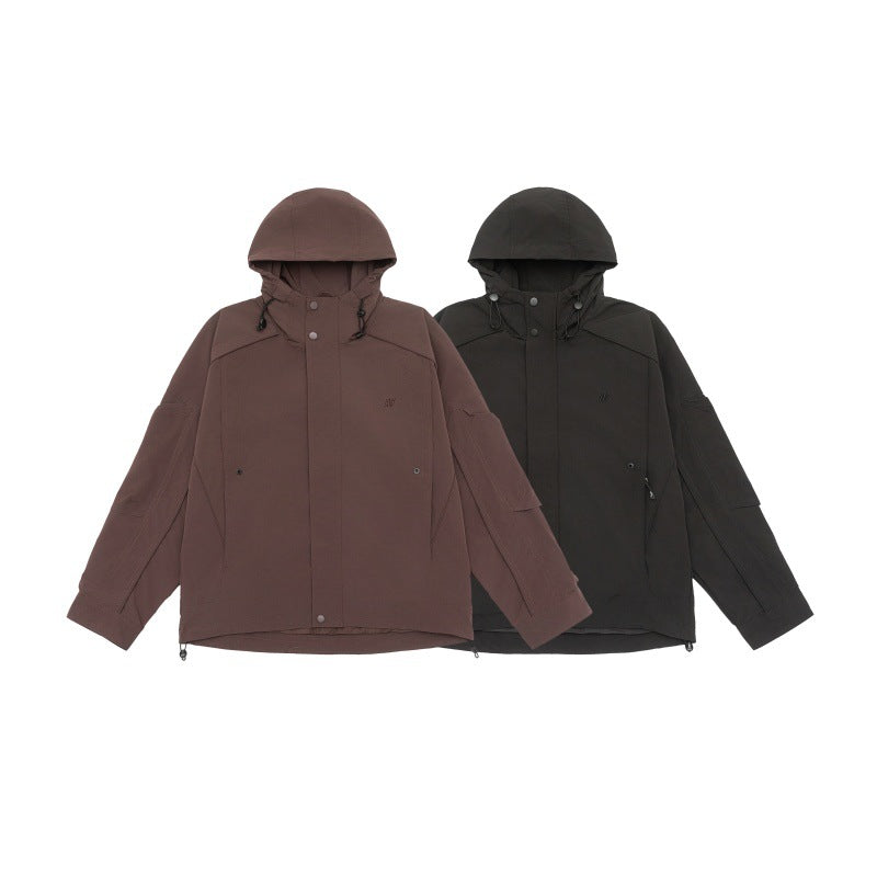 Unisex Technische Kapuzen‑Fieldjacke im Boxy‑Cut mit verdeckter Front und Multifunktions‑Taschen Nord Taschen