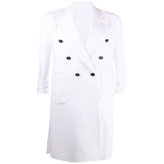 Damen Zweireihiger Midimantel im modernen Tailoring mit verlängertem Revers und aufgesetzten Taschen Nord Taschen