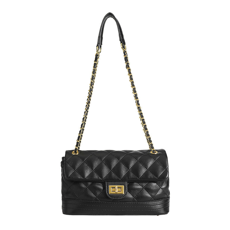 Damen Umhängetasche mit elegantem Steppmuster und goldener Kettenapplikation Nord Taschen
