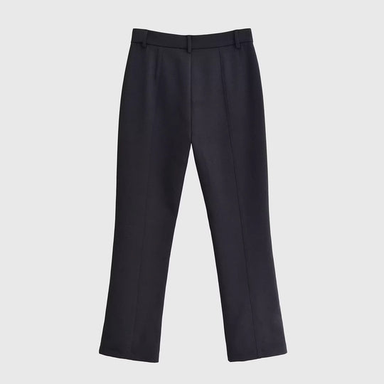 Damen Elegante gerade geschnittene Anzughose mit Bundschlaufen und Paspeltaschen Nord Taschen