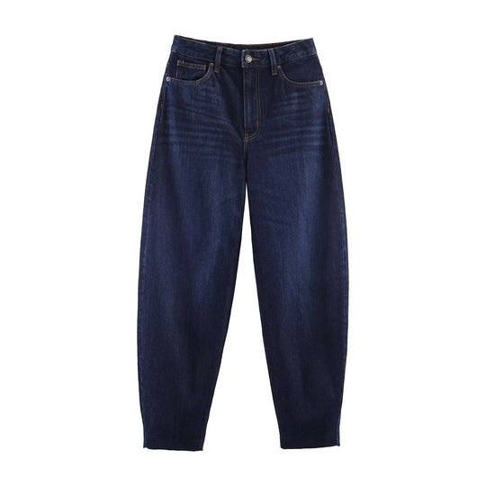 Damen High-Waist Balloon-Jeans mit weitem Oberschenkel und zulaufendem Saum Nord Taschen