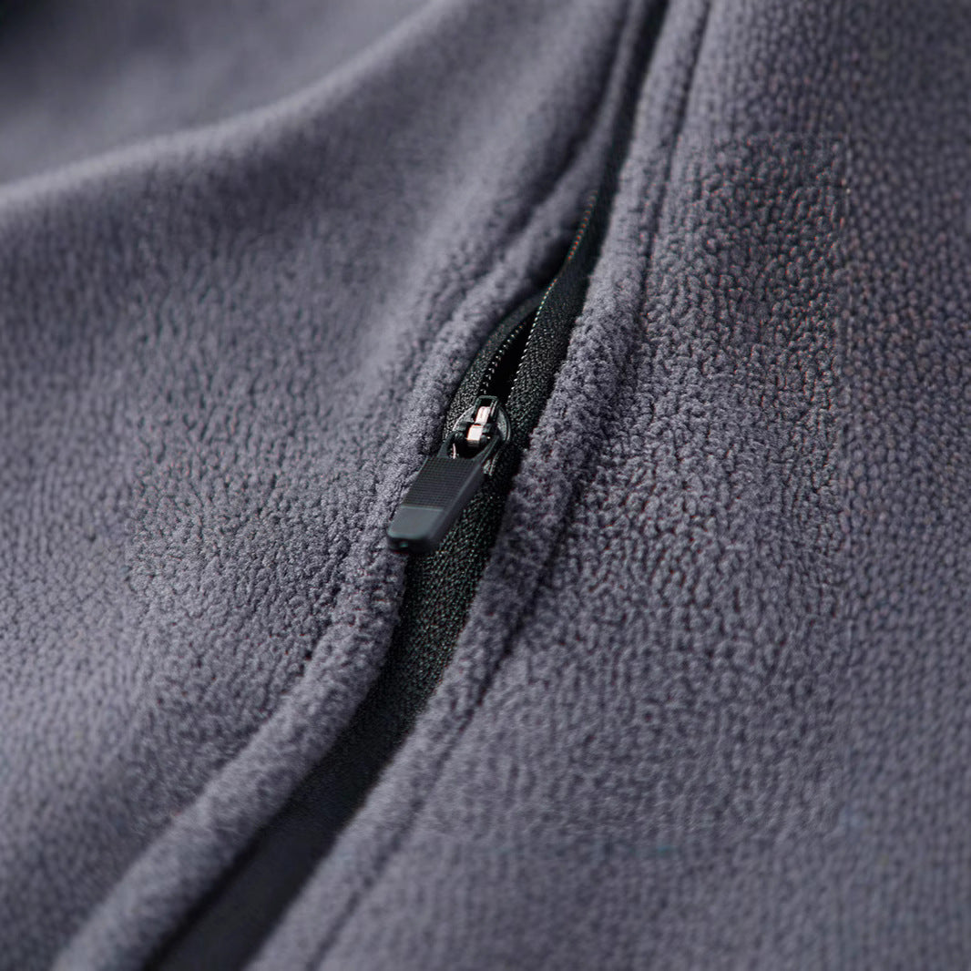 Herren Fleece-Halbzip-Pullover mit hohem Stehkragen und Raglanärmeln Nord Taschen