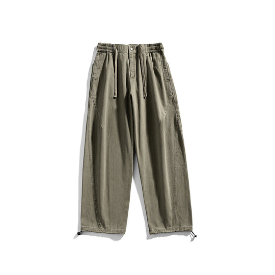 Herren Locker geschnittene Cargo-Hose mit Kordelbund und verstellbaren Beinabschlüssen Nord Taschen