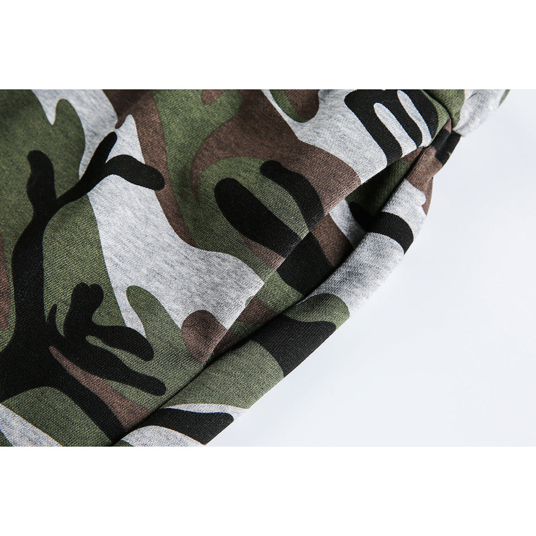 Damen Midi-Rock im Camouflage-Style mit elastischem Bund und Kordelzug Nord Taschen