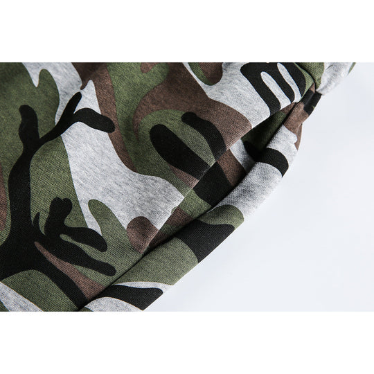 Damen Midi-Rock im Camouflage-Style mit elastischem Bund und Kordelzug Nord Taschen