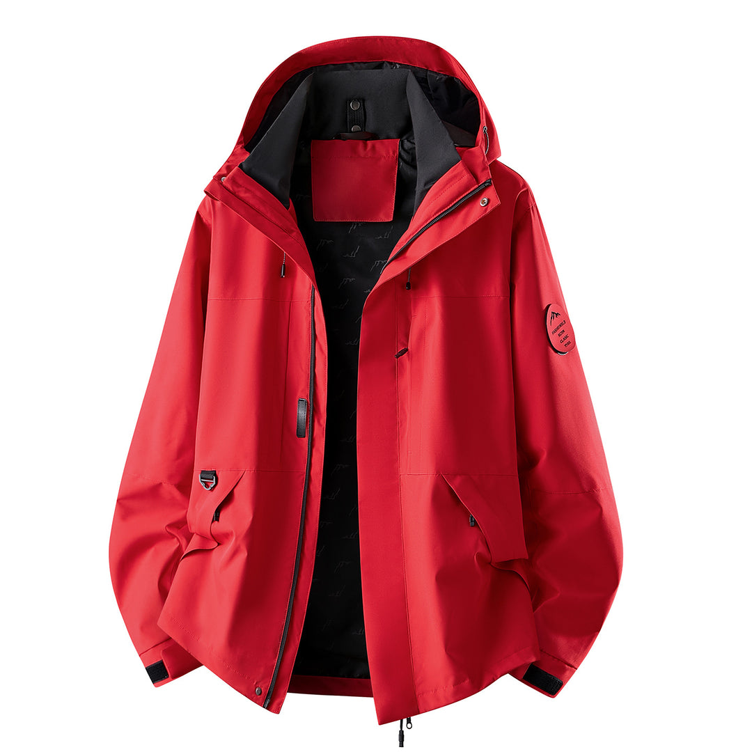 Herren Wasserabweisende Oversize-Outdoorjacke mit Kapuze, atmungsaktivem Softshell & Utility‑Taschen Nord Taschen