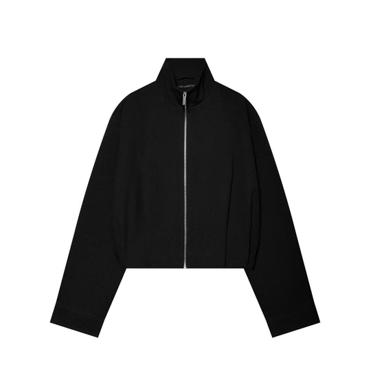 Damen Cropped Blousonjacke mit hohem Stehkragen, kastiger Silhouette und durchgehendem Metallreißverschluss Nord Taschen