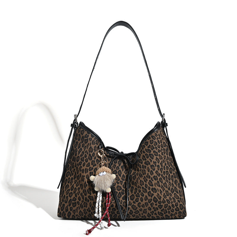 Damen Hobo-Tasche mit tierischem Muster und eleganter Kordelzugverzierung Nord Taschen