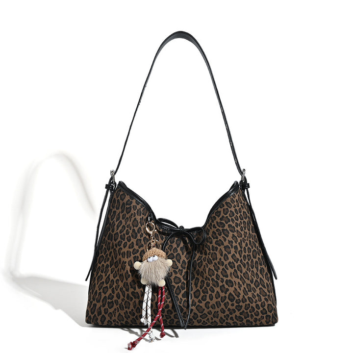 Damen Hobo-Tasche mit tierischem Muster und eleganter Kordelzugverzierung Nord Taschen