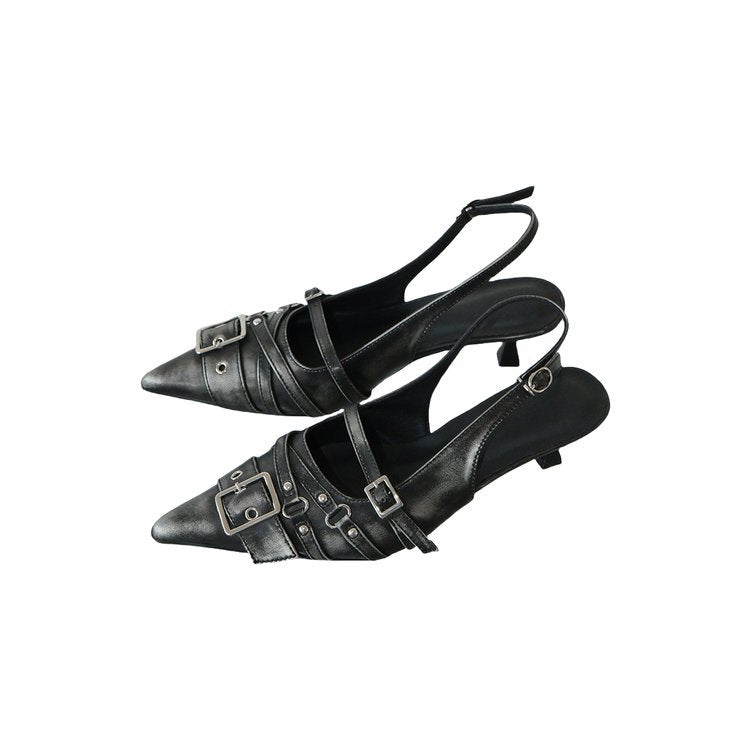 Damen elegante Sling-Pumps mit modischer Schnallenverzierung