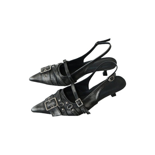 Damen elegante Sling-Pumps mit modischer Schnallenverzierung