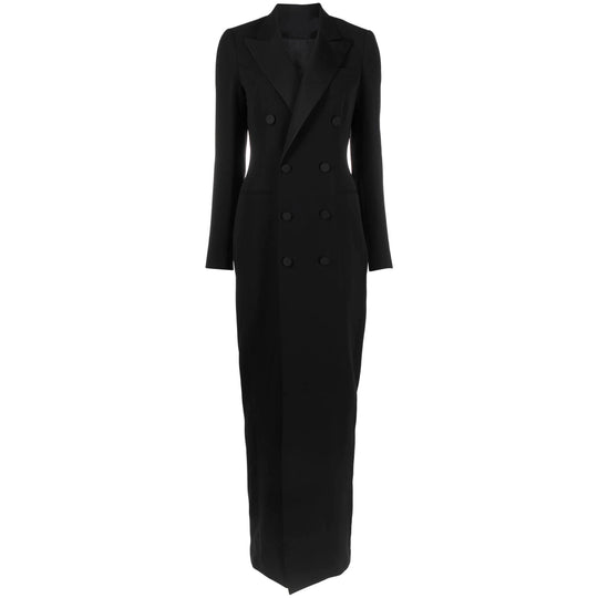 Damen Doppelreihiges Blazerkleid mit Satinrevers Nord Taschen