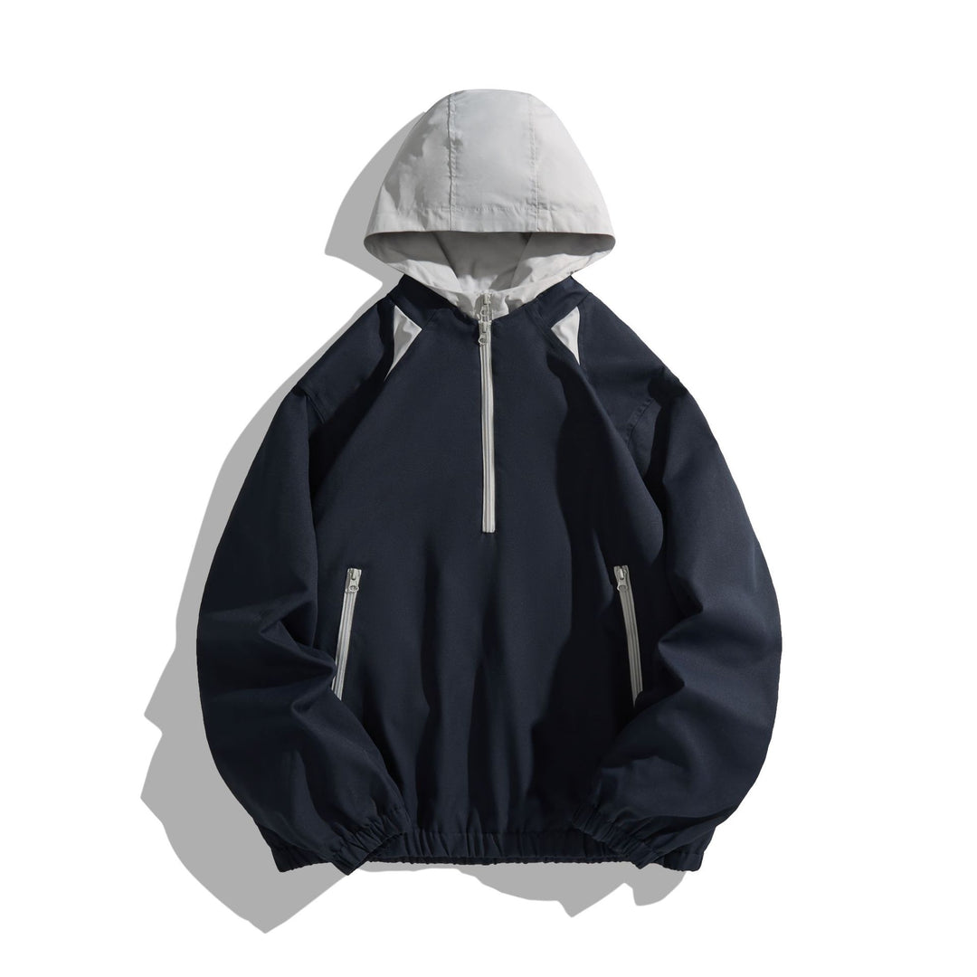 Unisex Leichter Anorak mit Kontrastkapuze und halbem Reißverschluss Nord Taschen