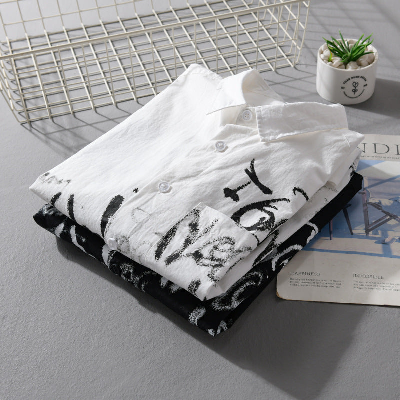 Herren Lässiges Overshirt mit grafischem Scribble-Print und Brusttasche Nord Taschen