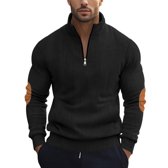 Herren Sportlicher Pullover mit Stehkragen und Reißverschluss Nord Taschen