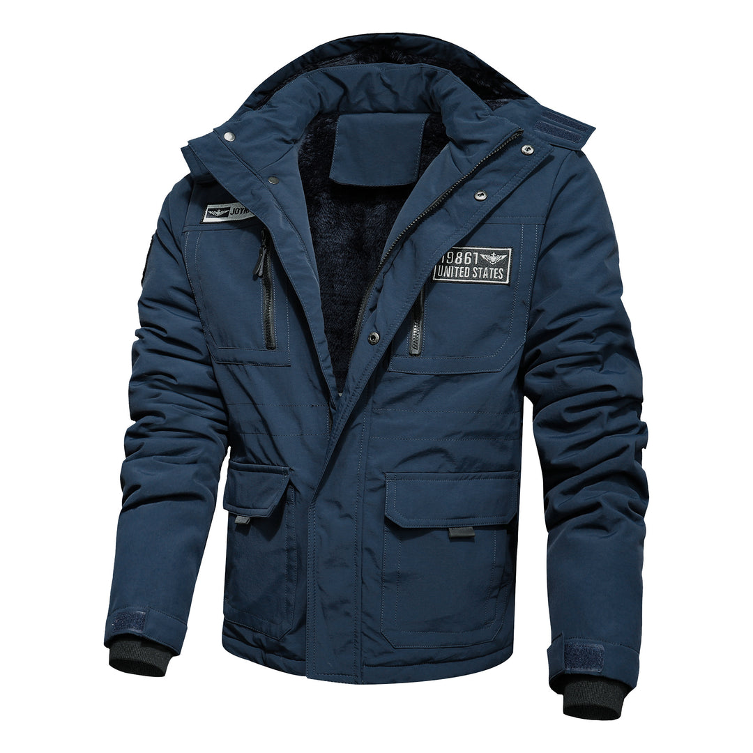 Herren wasserabweisender Utility-Parka mit Teddyfutter, Kapuze und Multifunktionstaschen Nord Taschen